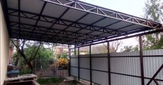 Односкатные навесы из металлопрофиля Саратов, цена от 3403 руб.